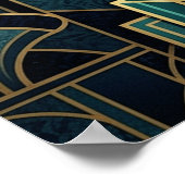 Elegant Art Deco Woman Tree Silhouette Black Gold  Poster (Ecke)