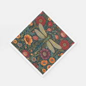 Elegant art nouveau Autumn floral Dragonfly Serviette (Ecke)