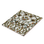 Elegant art nouveau botanical  bee stain glass fliese (Seite)