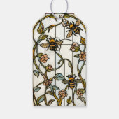 Elegant art nouveau botanical  bee stain glass geschenkanhänger (Rückseite)