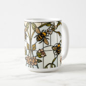 Elegant art nouveau botanical  bee stain glass kaffeetasse (VorderseiteRechts)