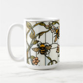 Elegant art nouveau botanical  bee stain glass kaffeetasse (Links)