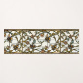 Elegant art nouveau botanical  bee stain glass yogamatte (Vorderseite (Horizontal))