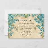 Elegant Art Nouveau Floral Wedding Dankeskarte (Vorderseite)