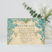 Elegant Art Nouveau Floral Wedding Dankeskarte (Stehend Vorderseite)