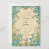 Elegant Art Nouveau Floral Wedding Einladung (Vorderseite)