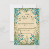 Elegant Art Nouveau Floral Wedding RSVP Karte (Vorderseite)