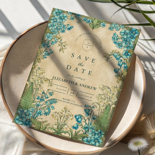 Elegant Art Nouveau Floral Wedding Save The Date