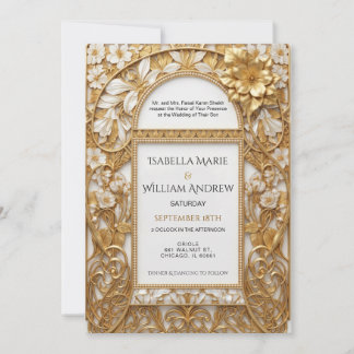 Elegant Art Nouveau Islamic Wedding Invitation Einladung