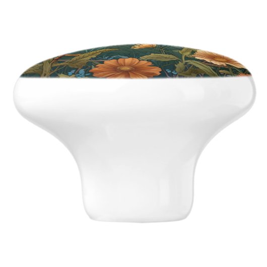 Elegant Art Nouveau Spring green Dragonfly Keramikknauf (Seitenansicht)