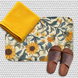 Elegant Art Nouveau Sunflower Pattern Badematte