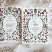 Elegant Art Nouveau Tulip Floral Wedding Einladung