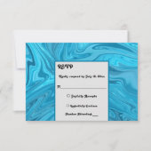 Elegant Artistic Blue Abstrakt Paint Wedding RSVP Karte (Vorderseite)