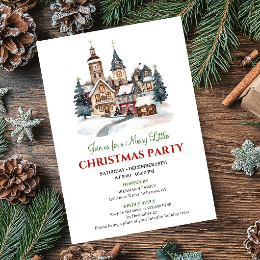 Elegant artistic holiday scene Christmas invites Einladung