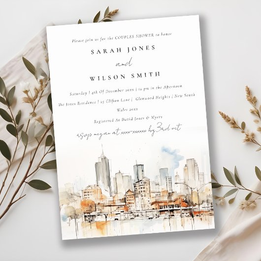 Elegant Atlanta Georgia Landscape Couples Dusche Einladung