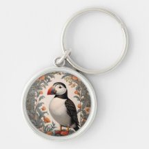 Elegant Atlantic Puffin William Morris Inspiriert