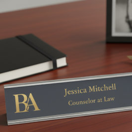 Elegant Attorney Desk Name Plate Schreibtischnamensplakette