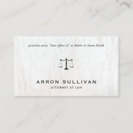 Elegant Attorney White Wood Business Card Visitenkarte