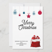 Elegant auf Weiß und Rot | Frohe Weihnachten