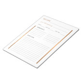 Elegant aus der Küche des leeren Rezept Blatt Notizblock (angewinkelt)