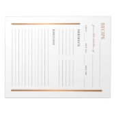 Elegant aus der Küche des leeren Rezept Blatt Notizblock (Vorderseite)