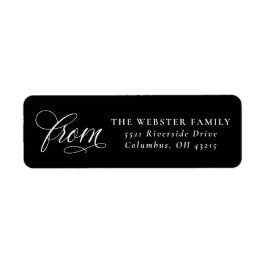 Elegant aus schlichter Schwarzweiß-Rücksendeadress