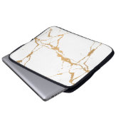 Elegant aus weißem Marmor Laptopschutzhülle (Vorne Knopf)