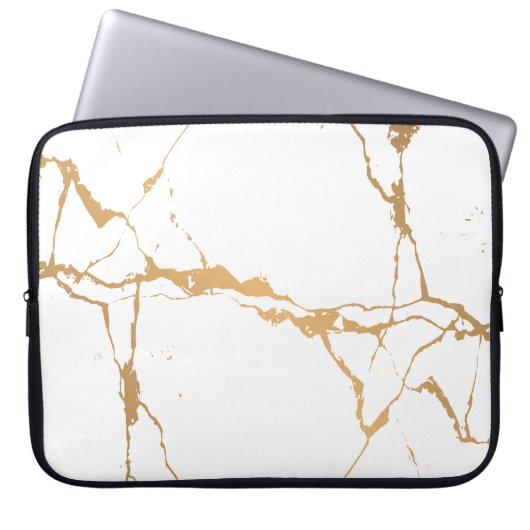 Elegant aus weißem Marmor Laptopschutzhülle (Vorderseite)