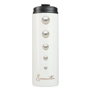 Elegant aus weißer Perlflasche Thermosbecher