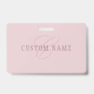 Elegant aussehendes Monogramm   Roségold Ausweis