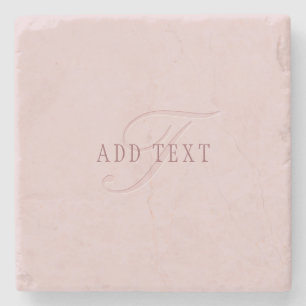 Elegant aussehendes Monogramm Roségold Steinuntersetzer