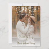 Elegant Autumn 2 Photo Script Save The Date Einladung (Vorderseite)