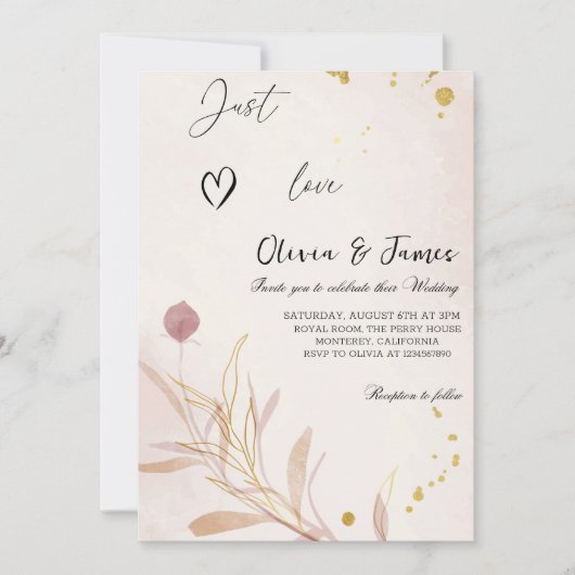 Elegant Autumn Botanical Luxury Wedding Party Einladung (Vorderseite)