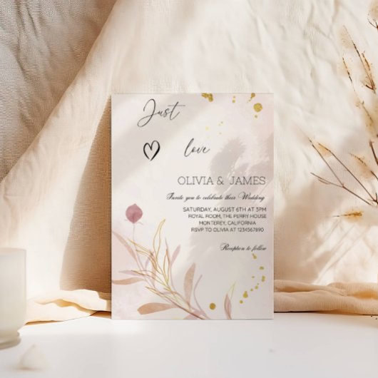 Elegant Autumn Botanical Luxury Wedding Party Einladung