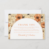 Elegant Autumn Botanical Wedding Dankeskarte (Vorderseite)