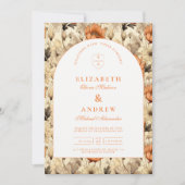 Elegant Autumn Botanical Wedding Einladung (Vorderseite)