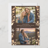 Elegant Autumn Copper Wildflowers Script 2 Photo Save The Date (Rückseite)