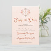 Elegant Autumn Engagement Announcement Save Date Save The Date (Stehend Vorderseite)