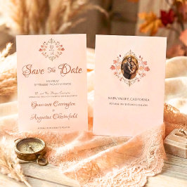 Elegant Autumn Engagement Announcement Save Date Save The Date