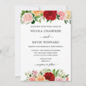 Elegant Autumn Floral Wedding Einladung (Vorderseite)