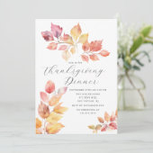Elegant Autumn Leaves Thanksgiving Einladung (Stehend Vorderseite)