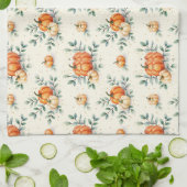 Elegant Autumn Pumpkin and Eucalyptus Watercolor  Geschirrtuch (Gefaltet)