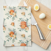 Elegant Autumn Pumpkin and Eucalyptus Watercolor  Geschirrtuch (Viertel Falte)