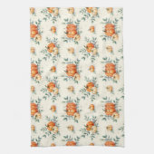 Elegant Autumn Pumpkin and Eucalyptus Watercolor  Geschirrtuch (Vertikal)