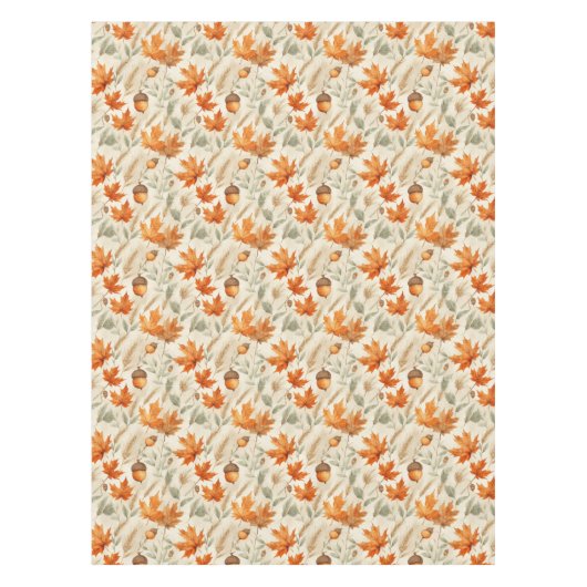 Elegant Autumn Vines & Pumpkins Thanksgiving Tischdecke (Vorderseite)