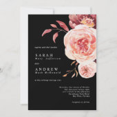 Elegant Autumn Watercolor Floral Wedding Einladung (Vorderseite)