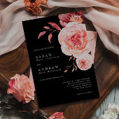Elegant Autumn Watercolor Floral Wedding Einladung