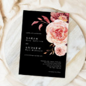 Elegant Autumn Watercolor Floral Wedding Einladung