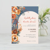 Elegant Autumnal Blumengarten Hochzeit 1 Foto Einladung (Stehend Vorderseite)