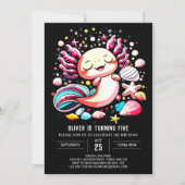 Elegant Axolotl Editable Birthday Einladung (Vorderseite)